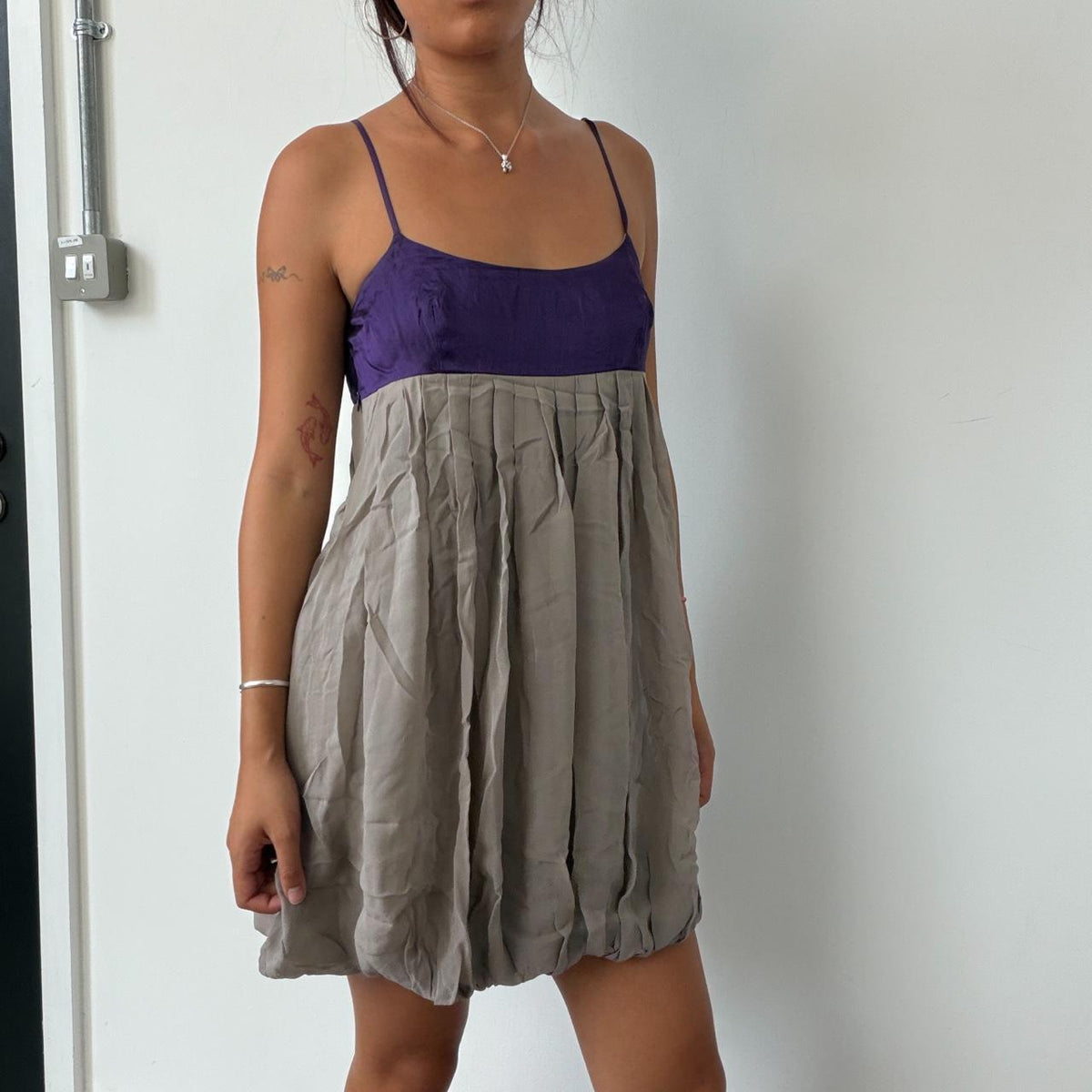 Vintage Satin Bubble Mini Dress
