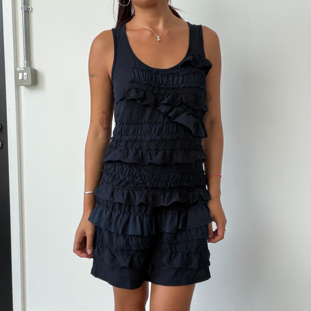 Vintage Navy Frill Mini Dress