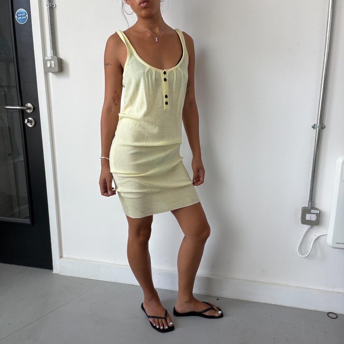 Vintage Yellow Knit Dress