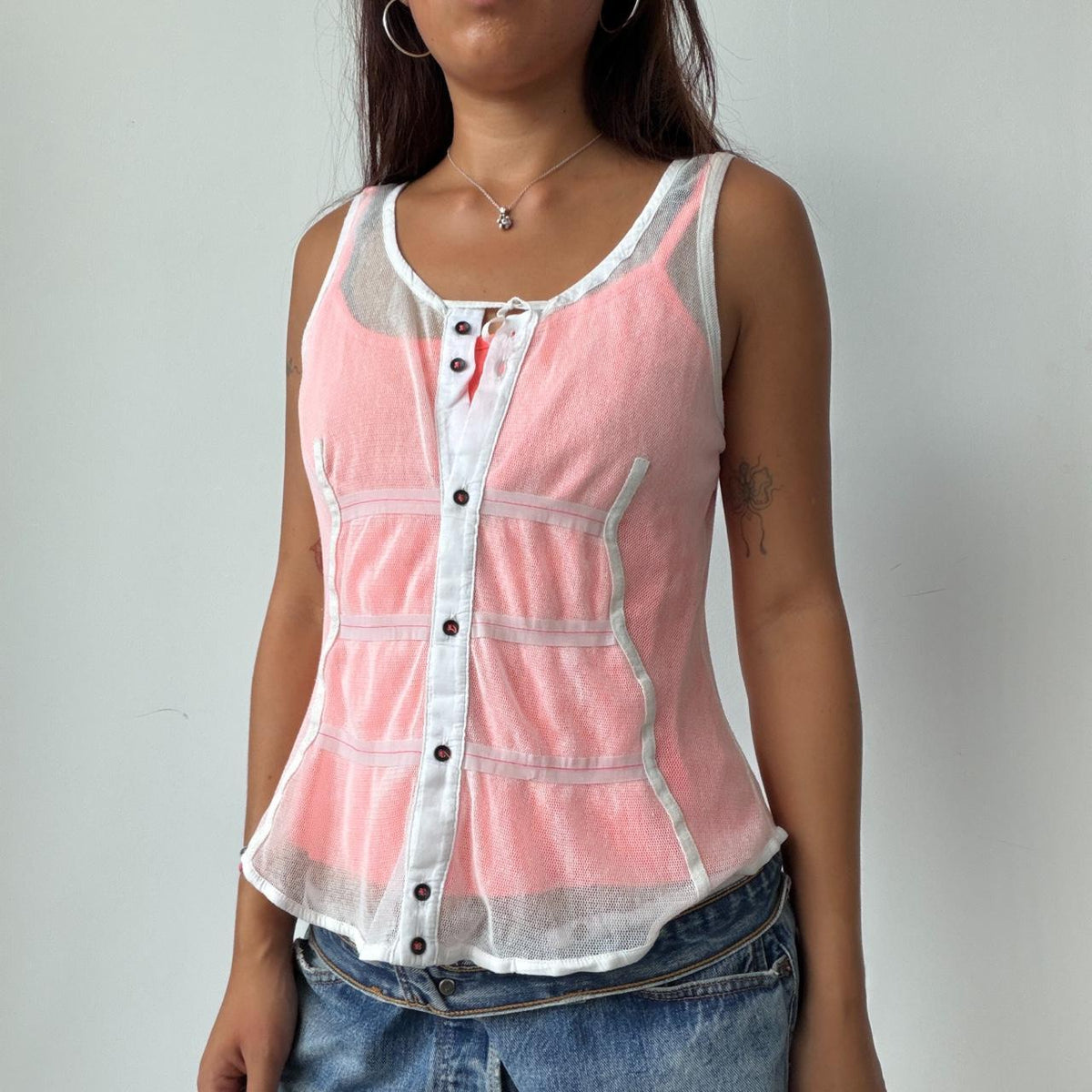 Vintage Neon Cop Copine Layered Top