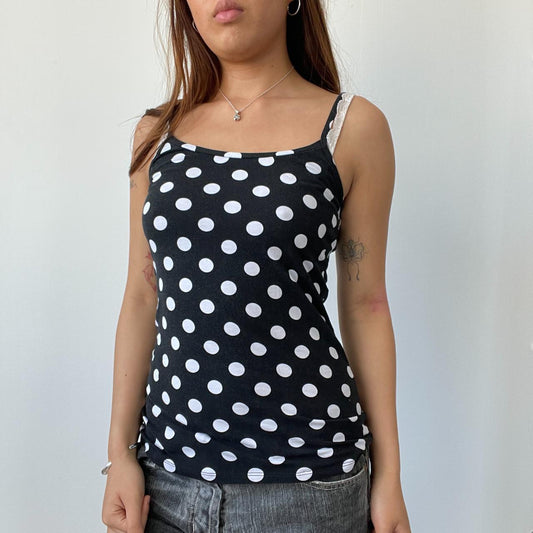 Black/White Polka Dot Vest Top