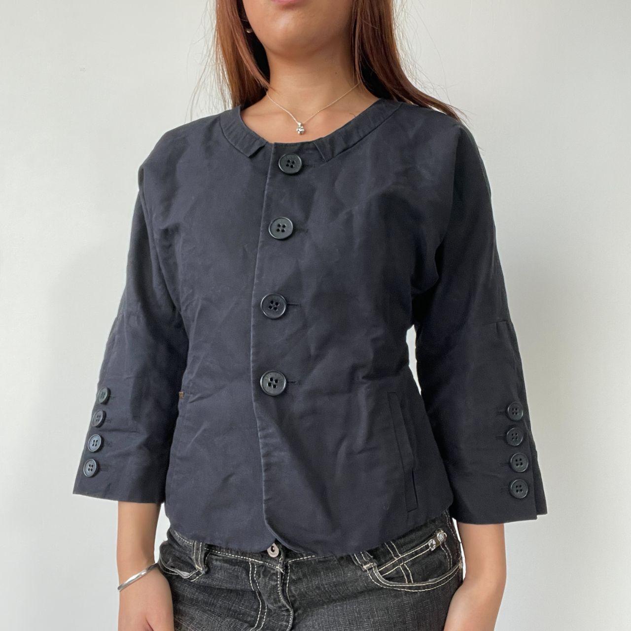 Black Fitted Button Up Jacket