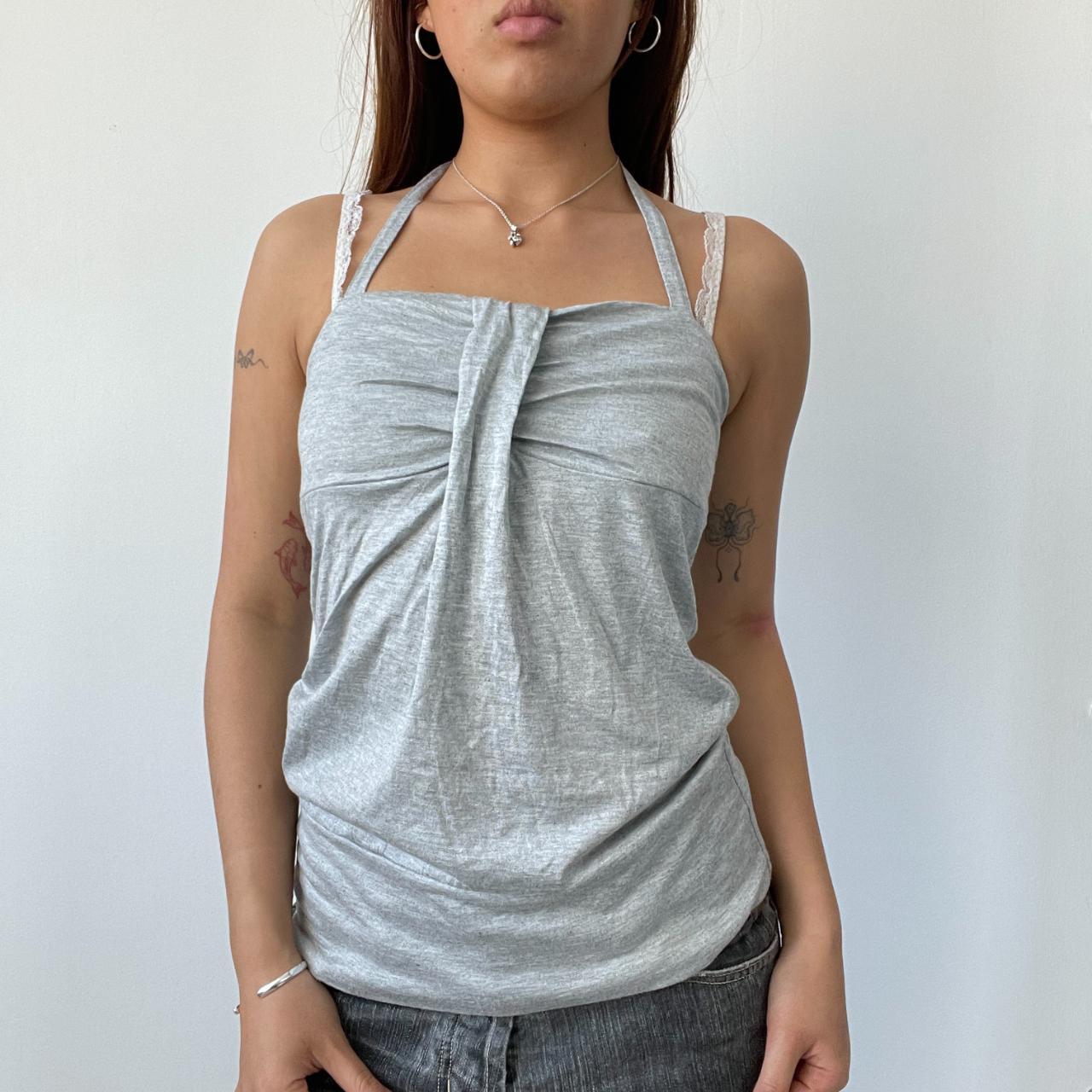 Grey Halter Neck Vest Top
