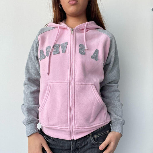 Grey/Pink Sporty Track Hoodie