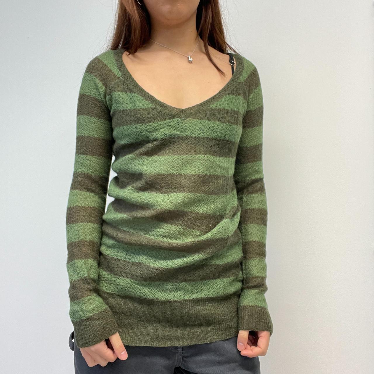 Khaki Stripy Knit Jumper