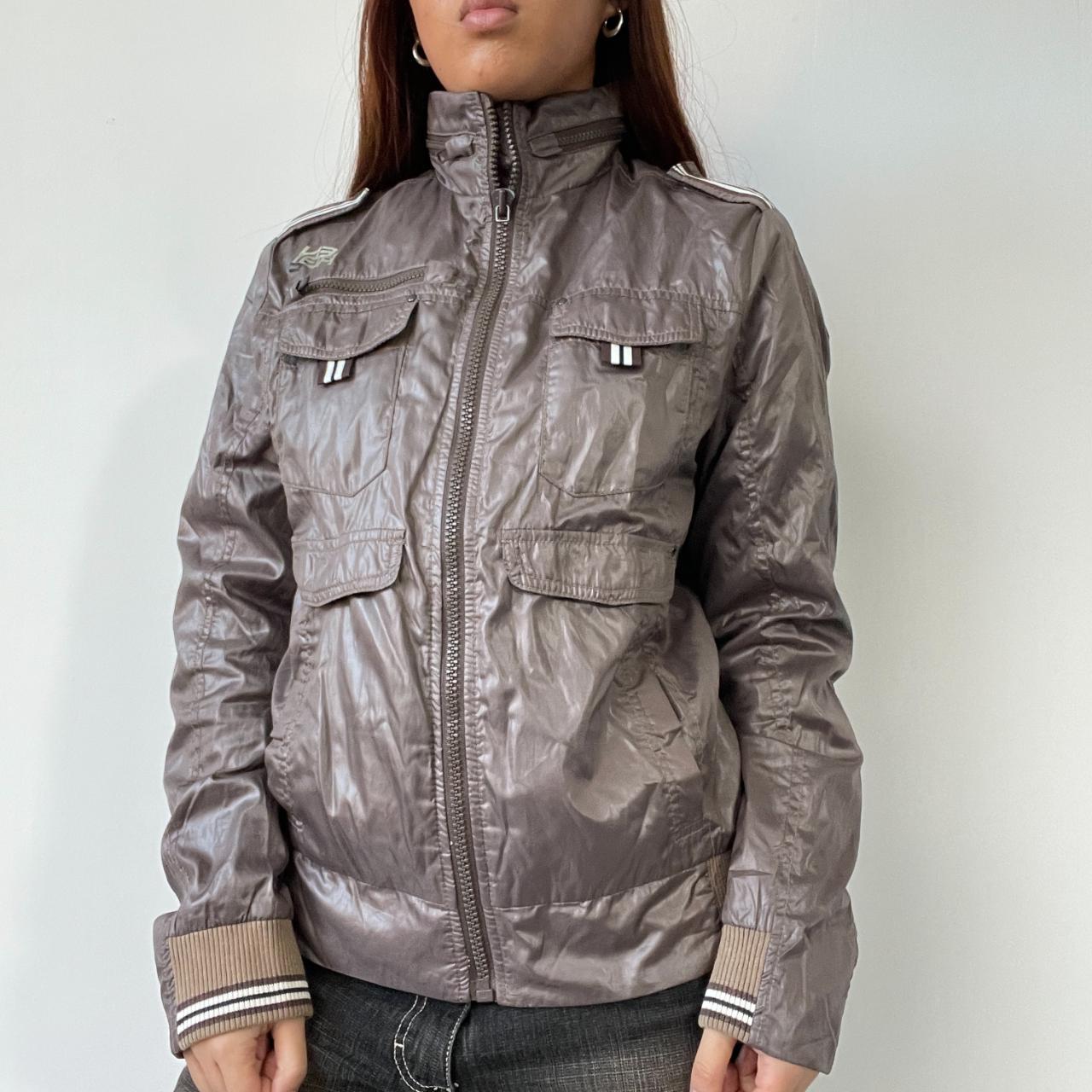 Brown Shiny Utility Jacket