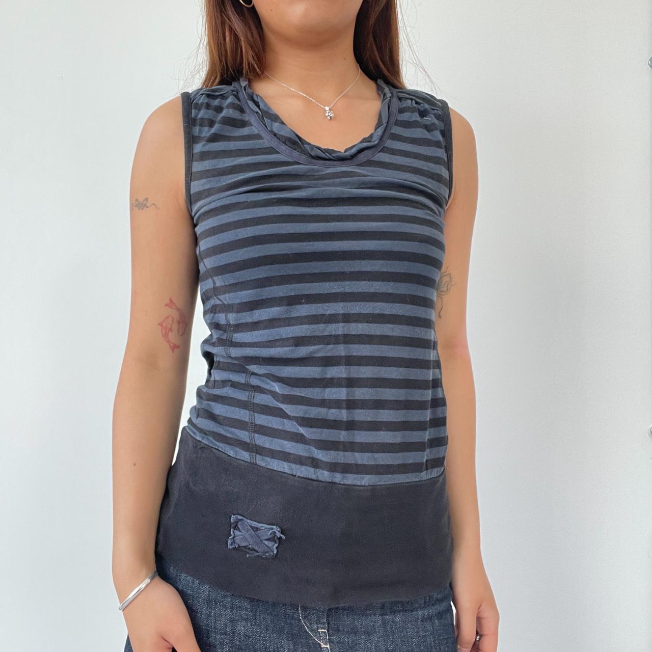 Navy blue Stripy Vest Top
