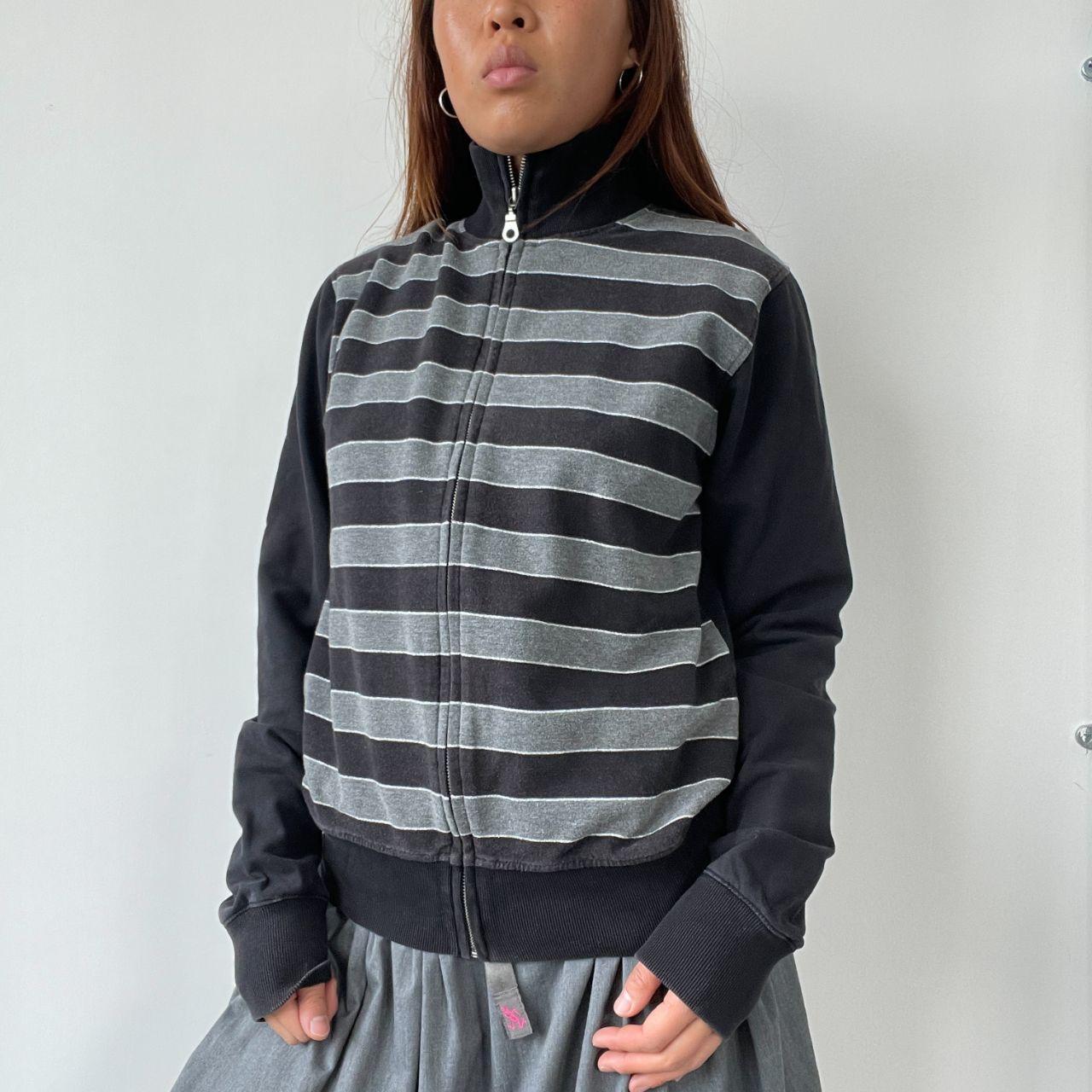 Black/Grey Stripy Track Jacket
