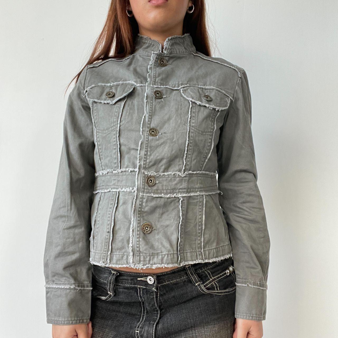 Grey/Khaki Distressed Utility Jacket