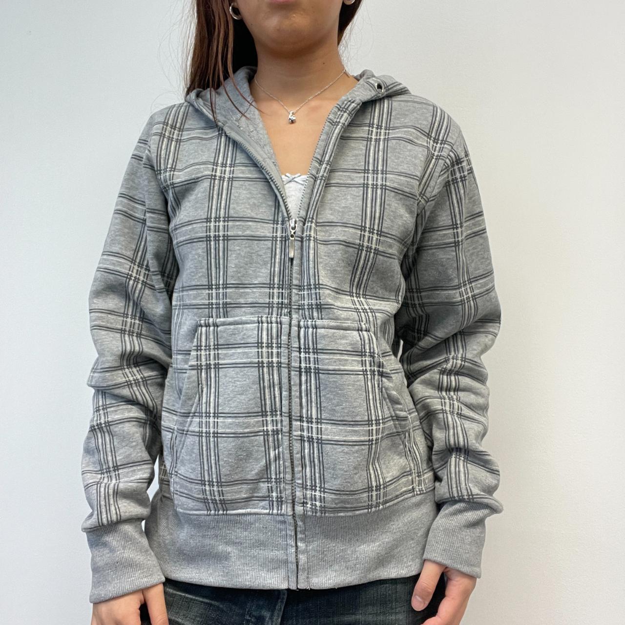 Grey Checkered Hoodie