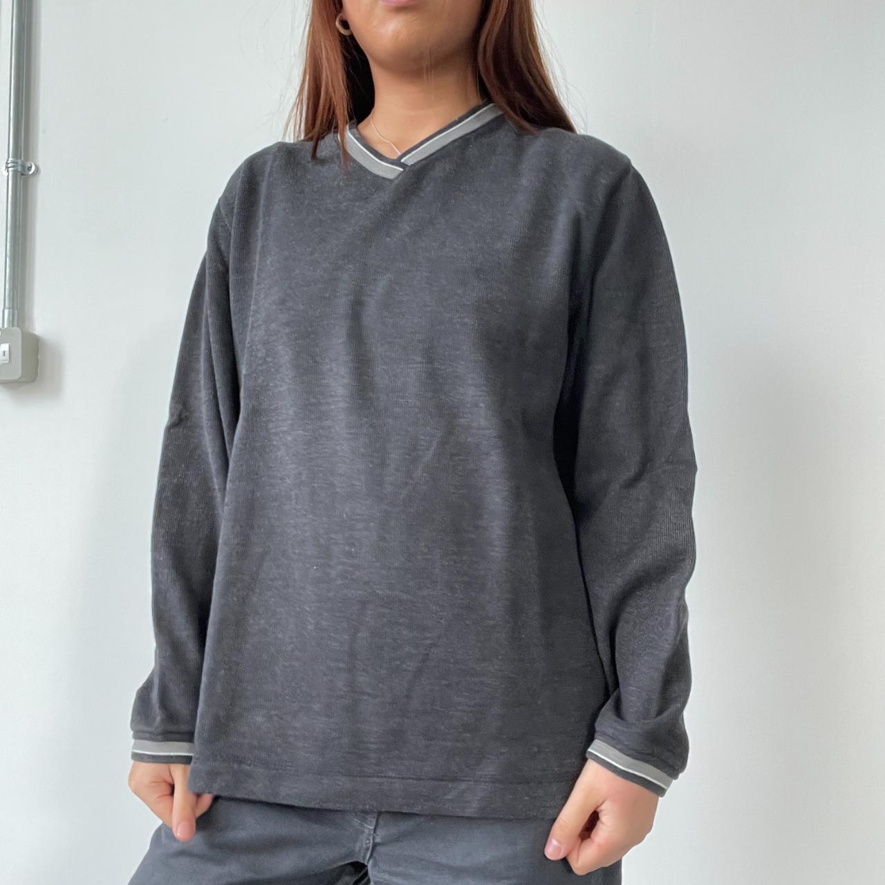 Dark Grey V-Neck Knit Jumper