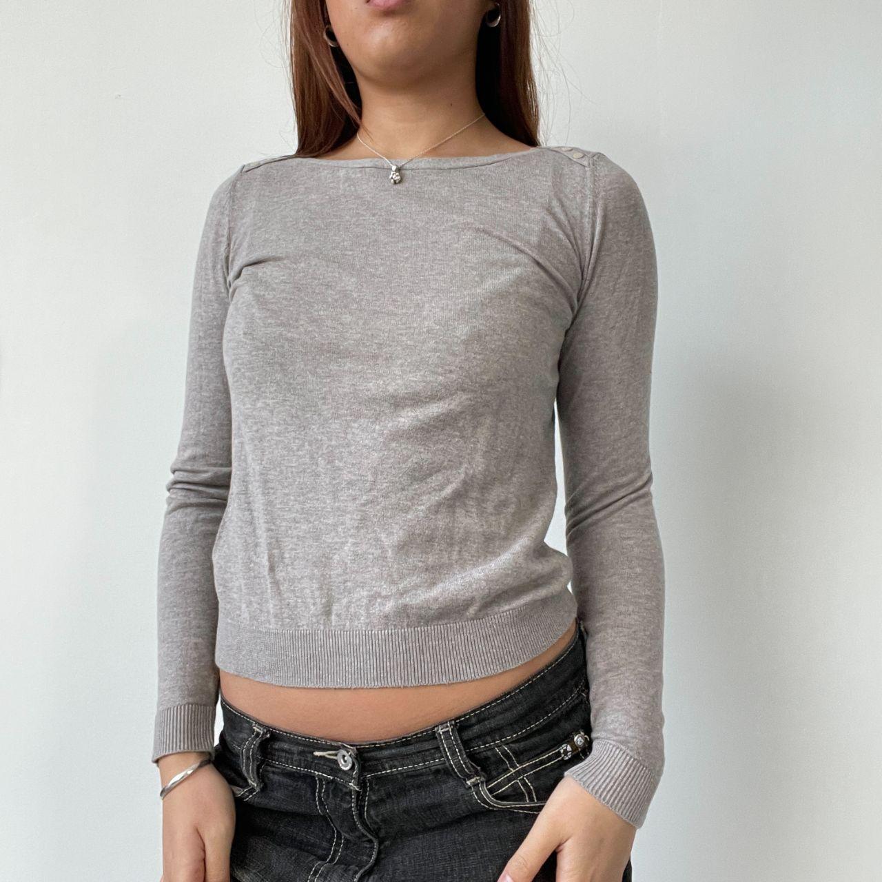 Grey Bardot Knitted Jumper