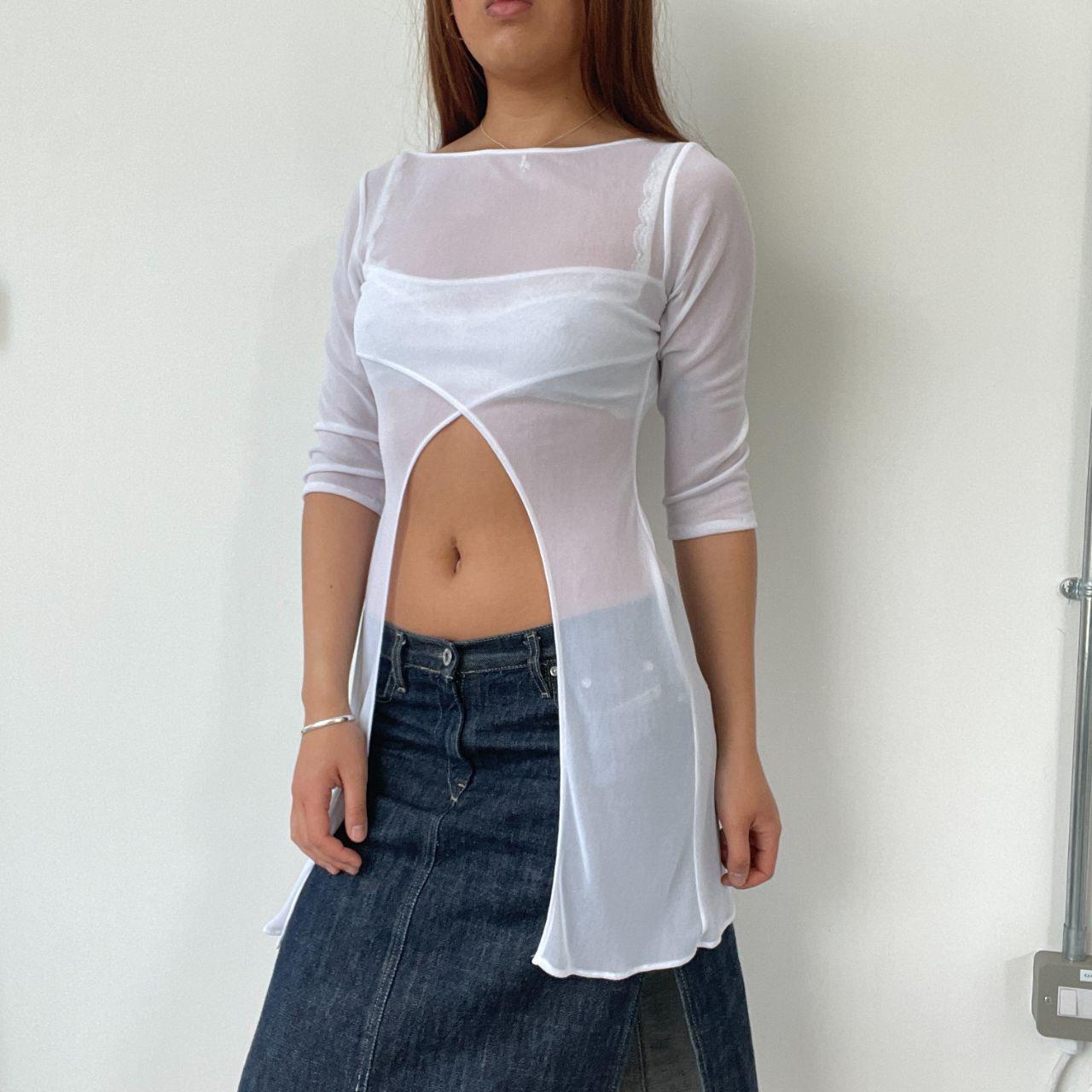 White Sheer Dress Top
