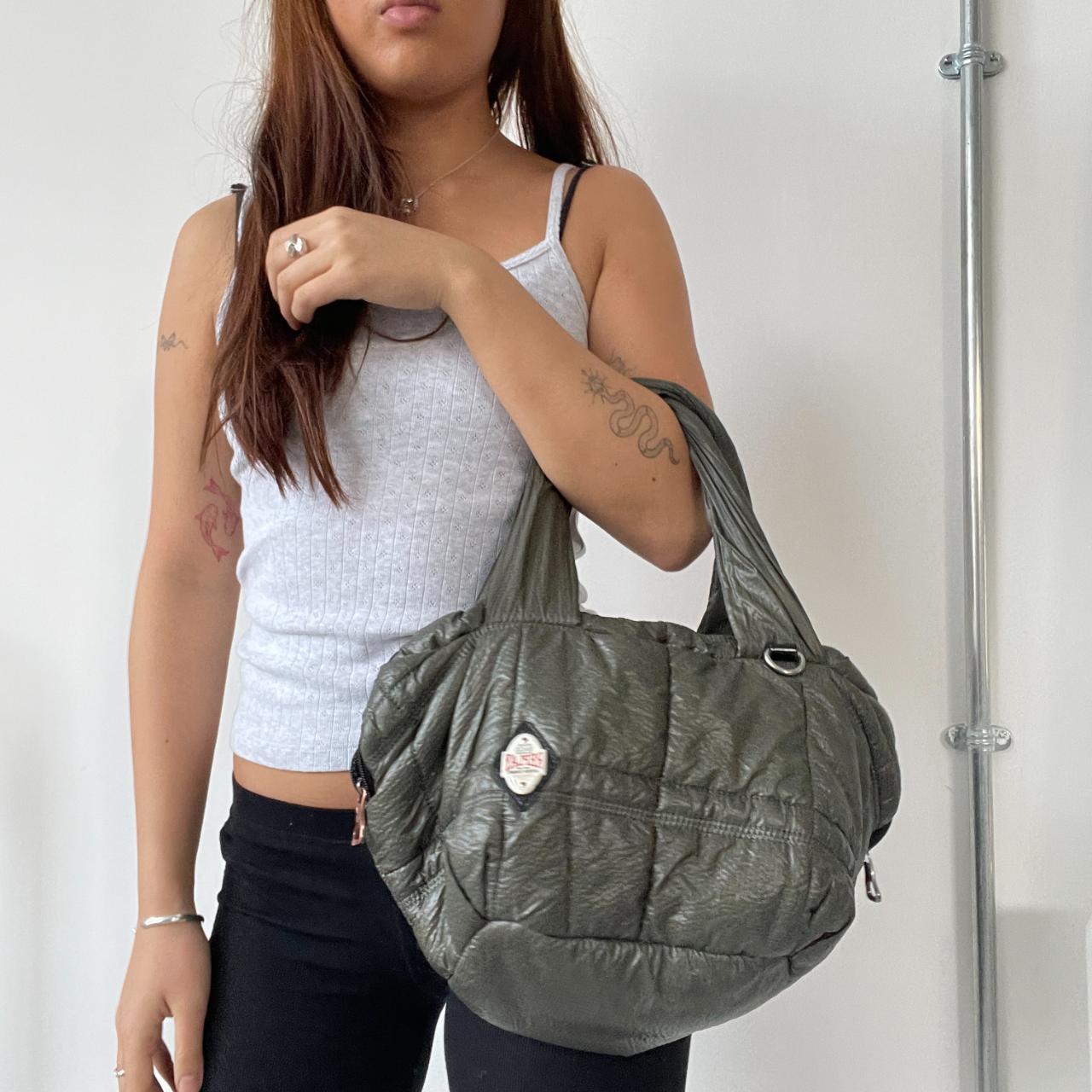 Khaki Green Puffy Shoulder Bag