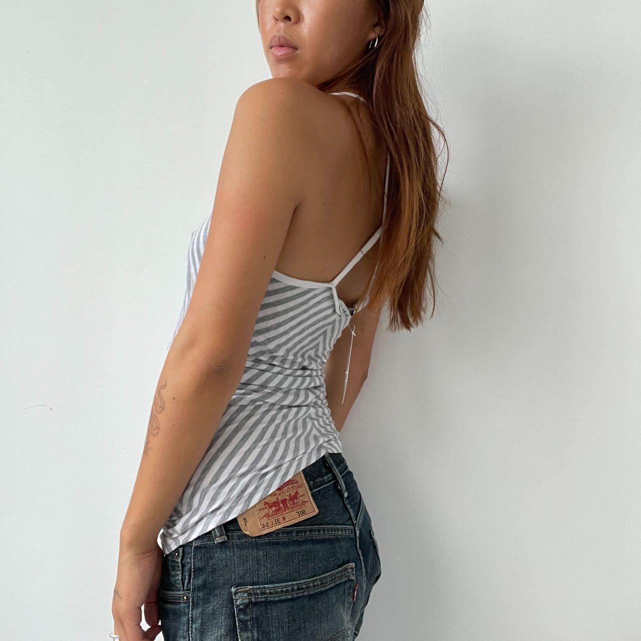 Vintage Grey and White Stripe Cami