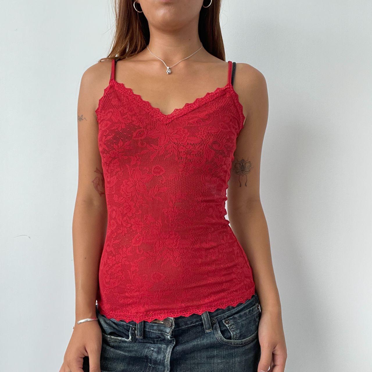 Vintage Red Lace Cami Top