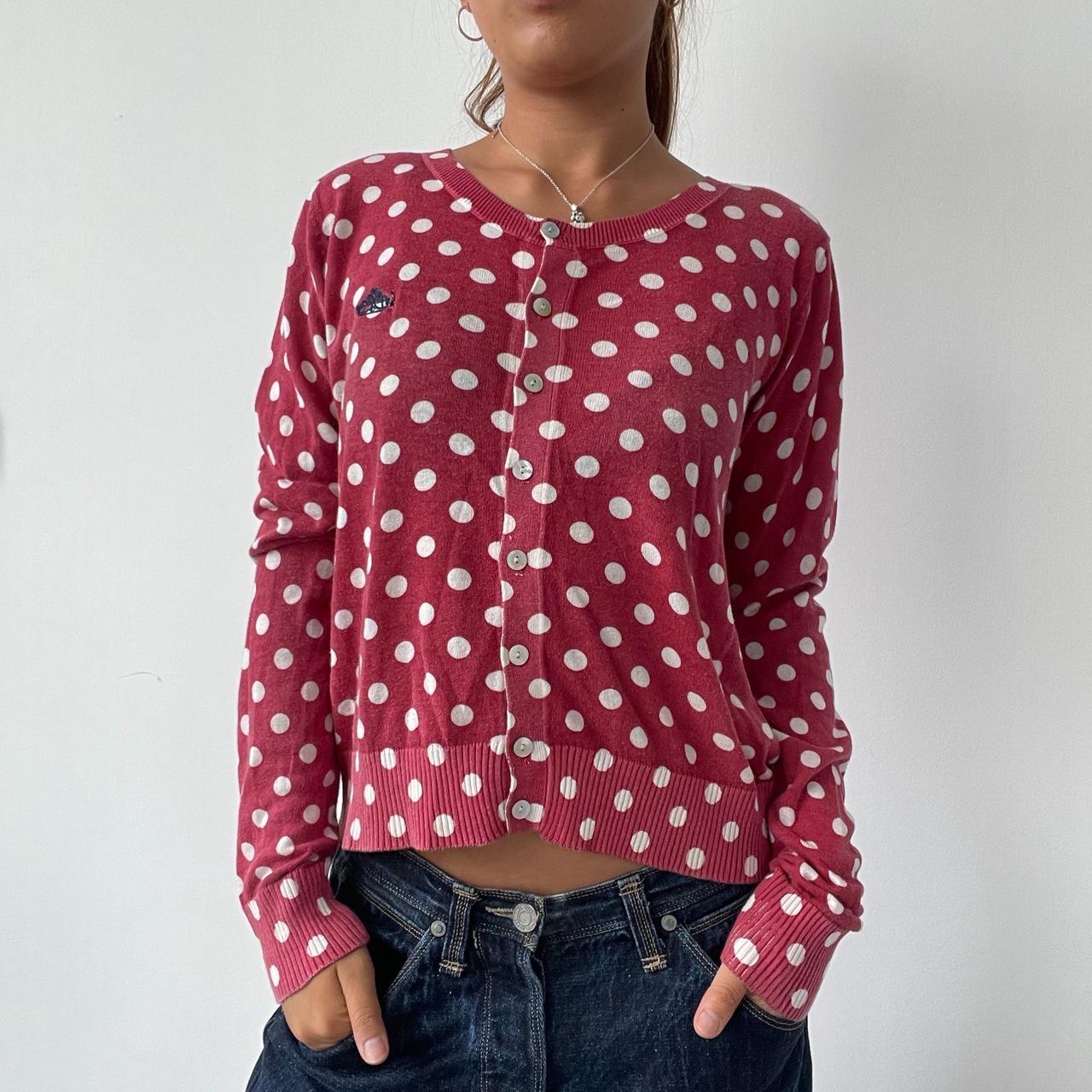 Vintage Red Polka Dot Cardigan