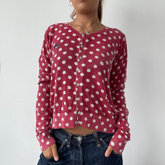 Vintage Red Polka Dot Cardigan