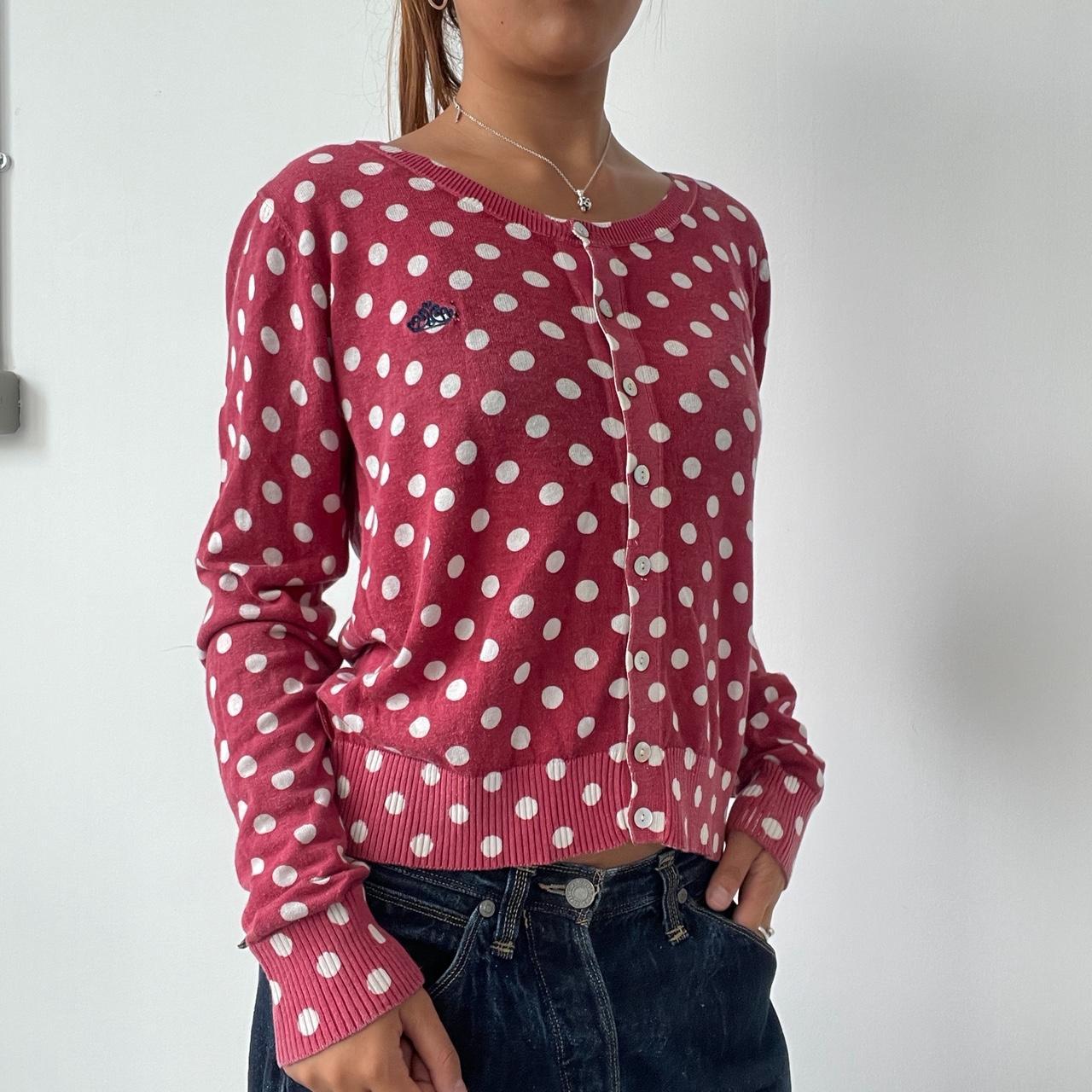Vintage Red Polka Dot Cardigan