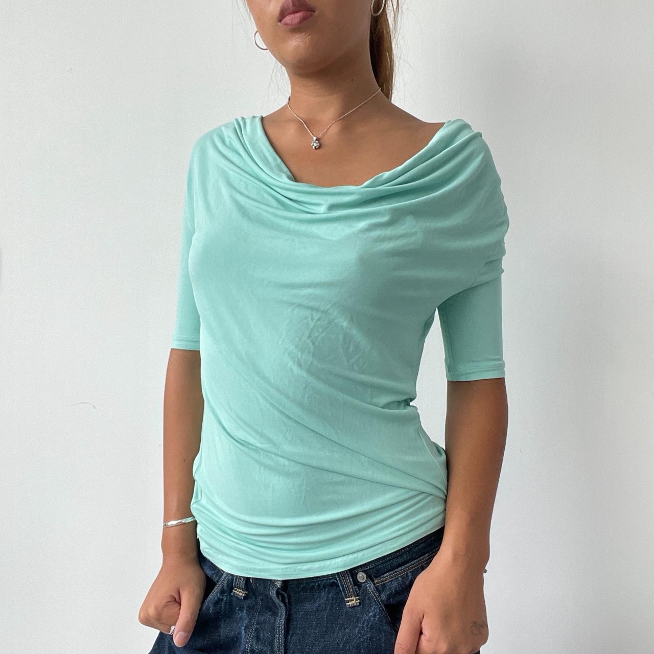 Vintage Turquoise Off The Shoulder Top