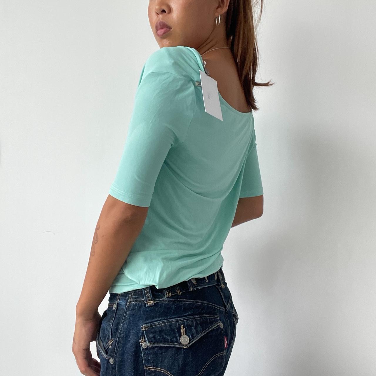 Vintage Turquoise Off The Shoulder Top