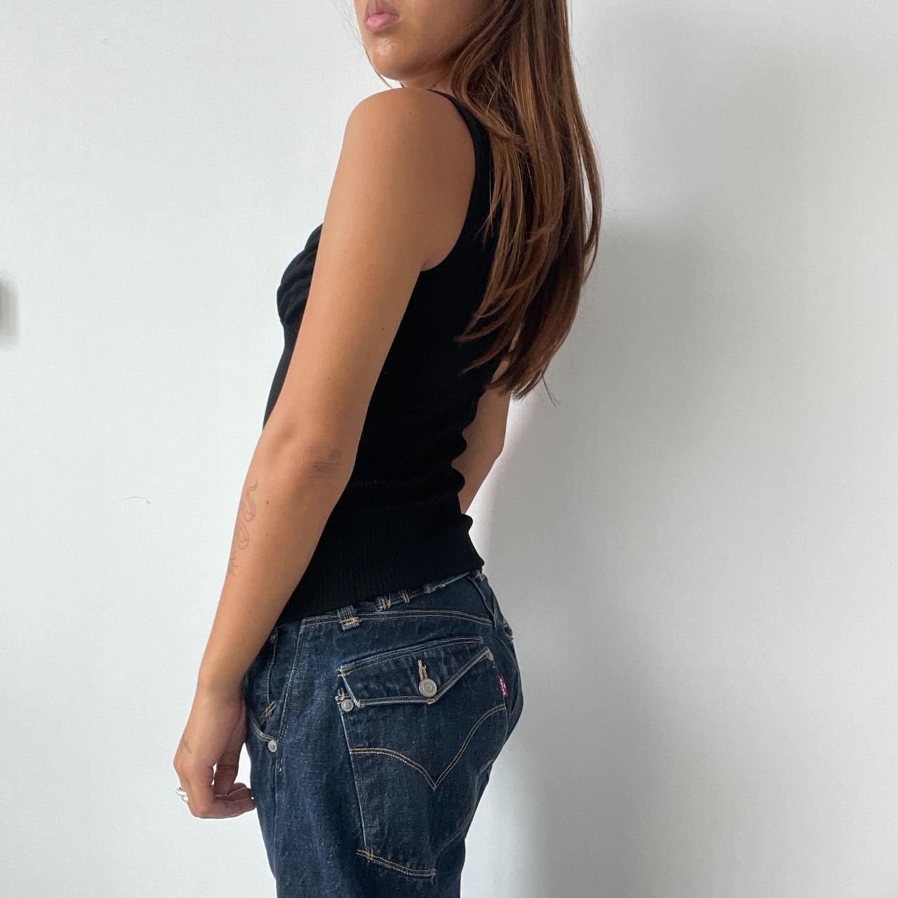 Vintage Black Open Neck Cami Top