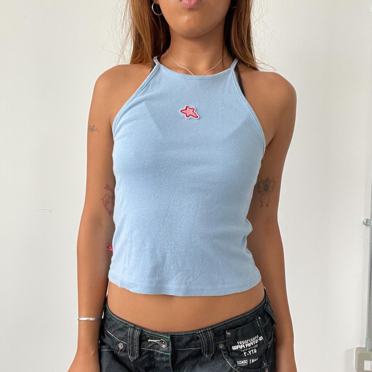 Vintage Baby Blue Star Top
