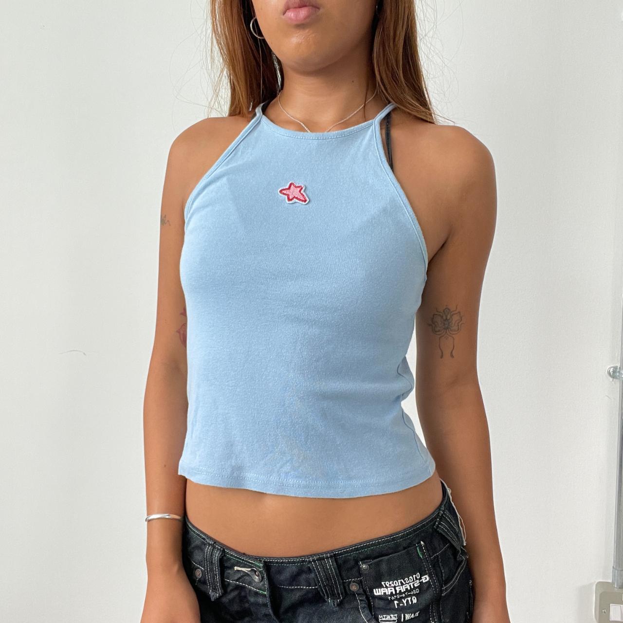 Vintage Baby Blue Star Top