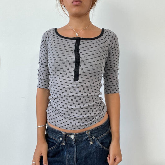 Vintage Star Print Long Sleeve Top