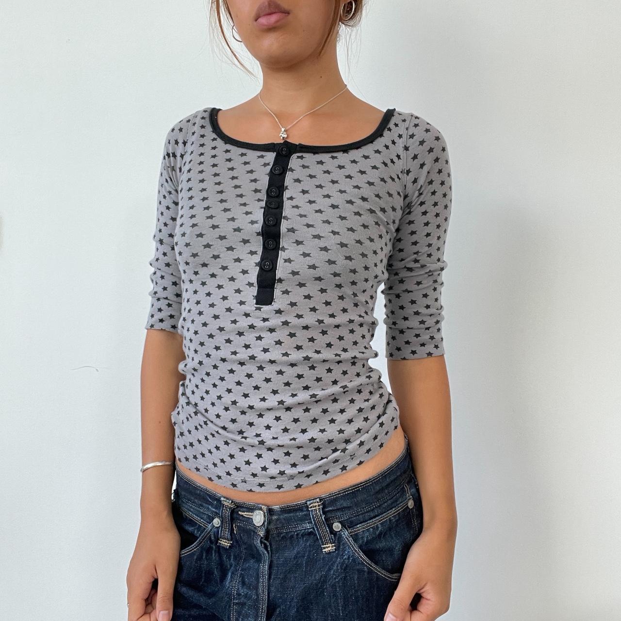 Vintage Star Print Long Sleeve Top