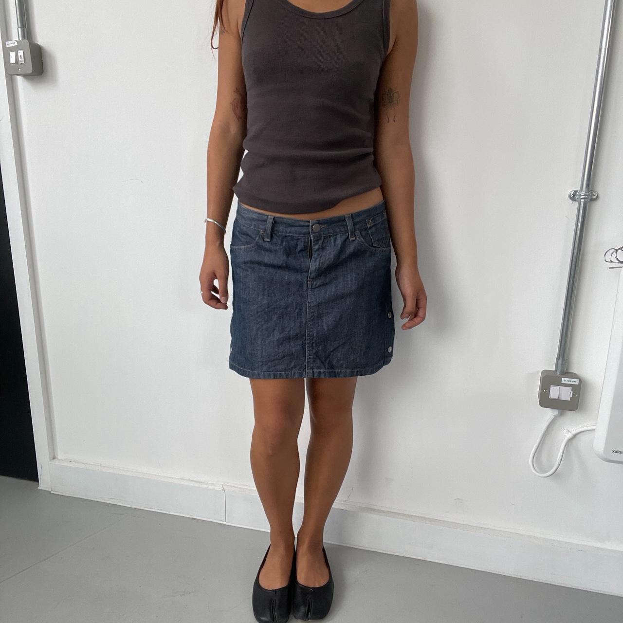 Vintage Dark Blue Denim Mini Skirt