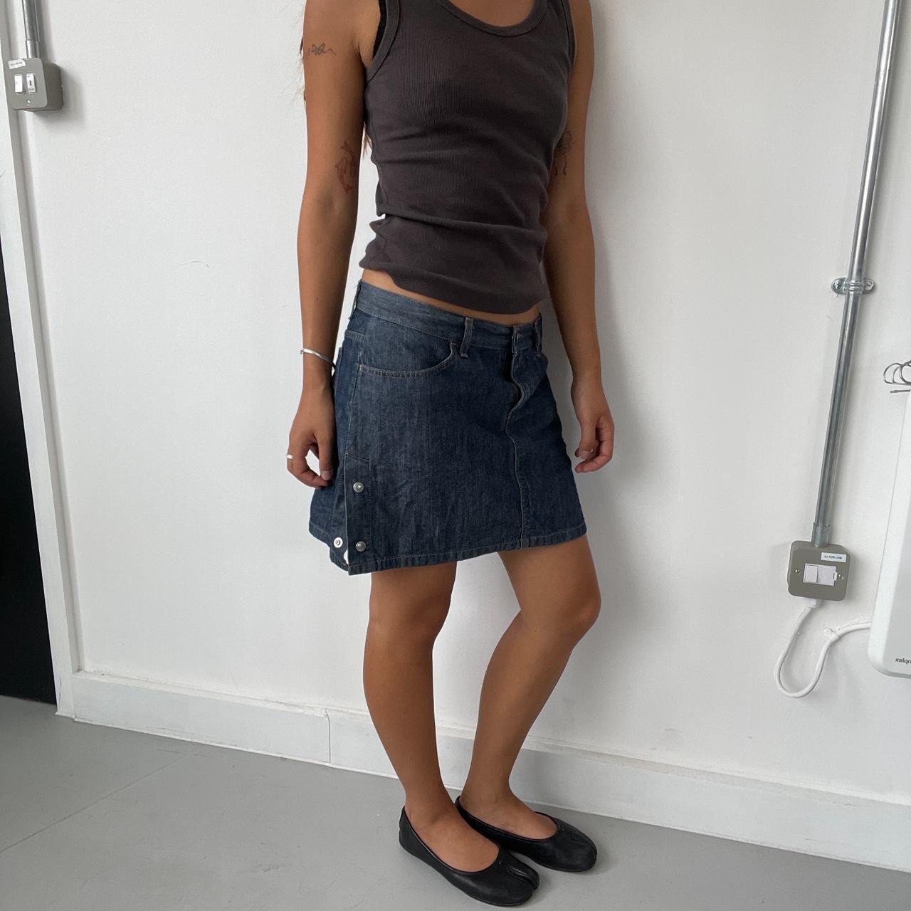 Vintage Dark Blue Denim Mini Skirt