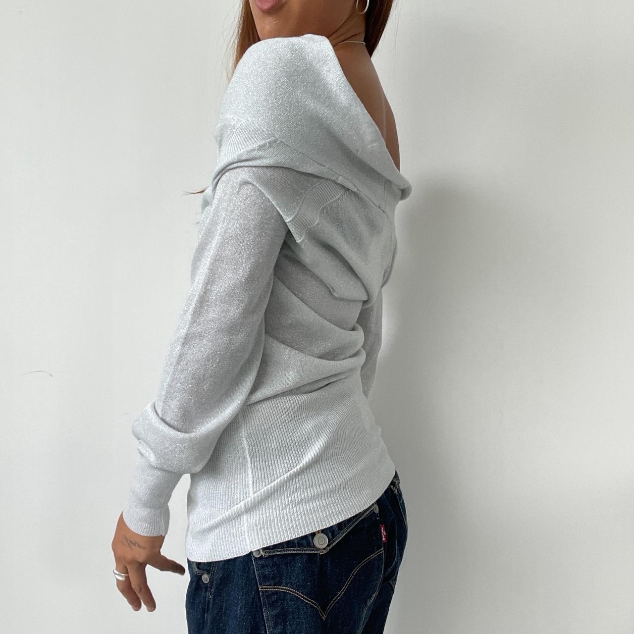 Vintage Silver Off The Shoulder Top