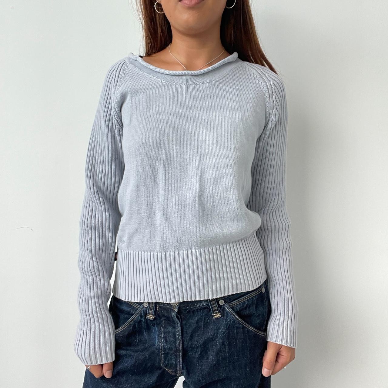Vintage Light blue Ribbed knit Sweater
