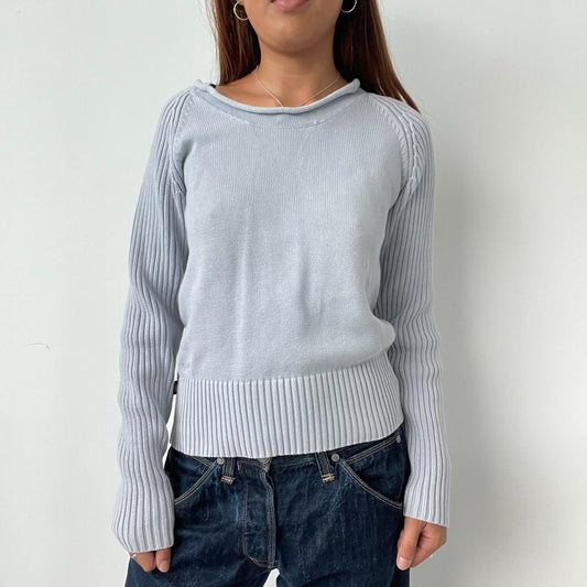 Vintage Light blue Ribbed knit Sweater