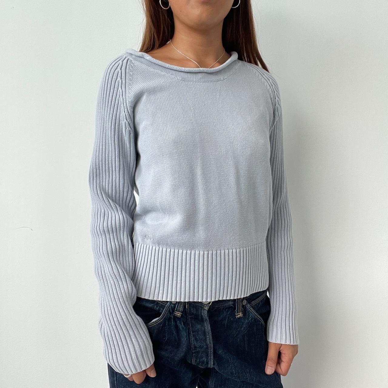 Vintage Light blue Ribbed knit Sweater