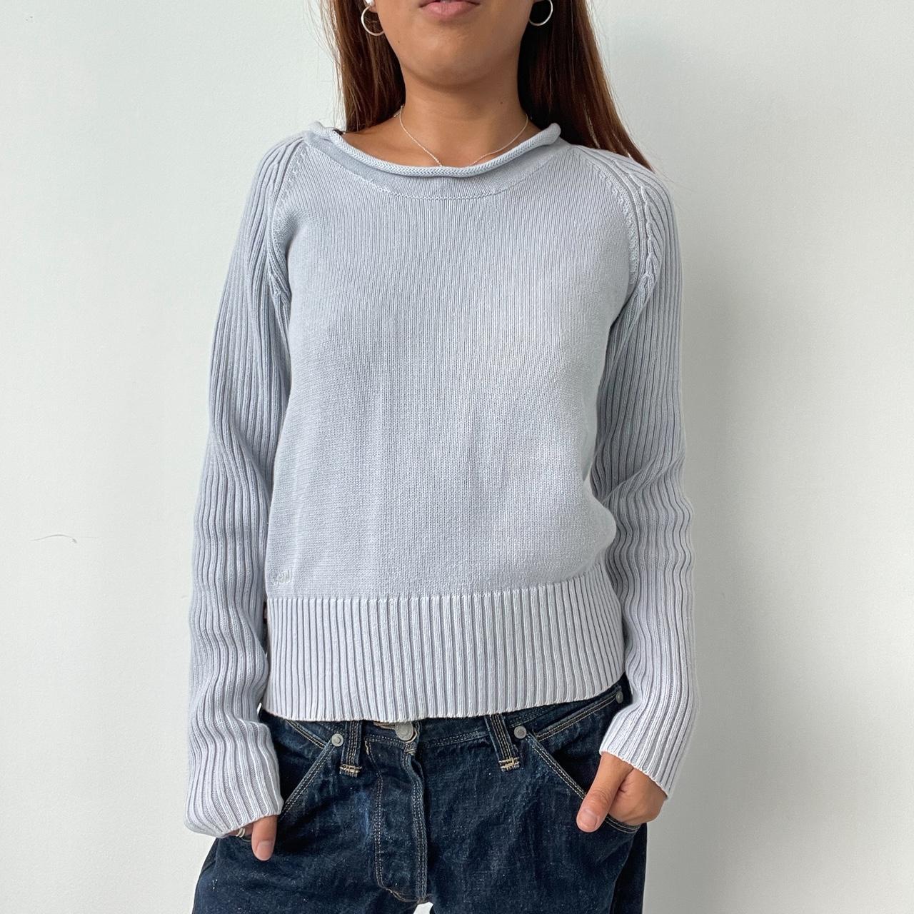 Vintage Light blue Ribbed knit Sweater
