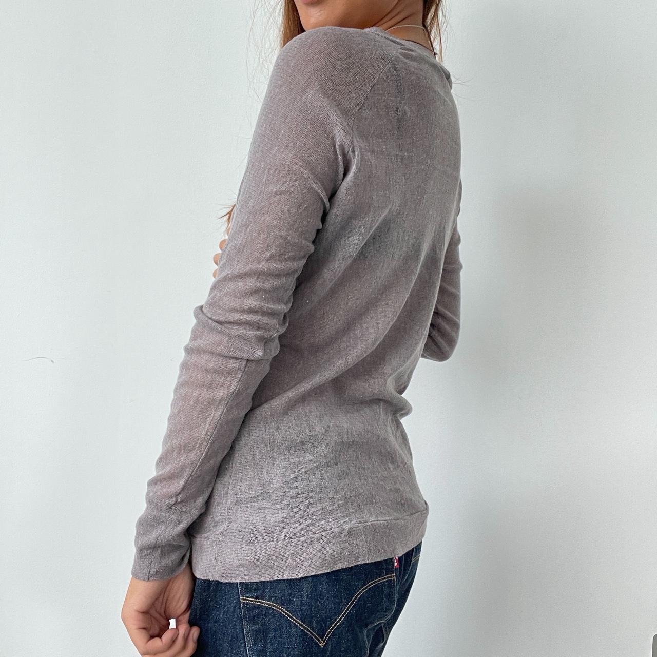 Vintage Grey Sheer Long Sleeve Top