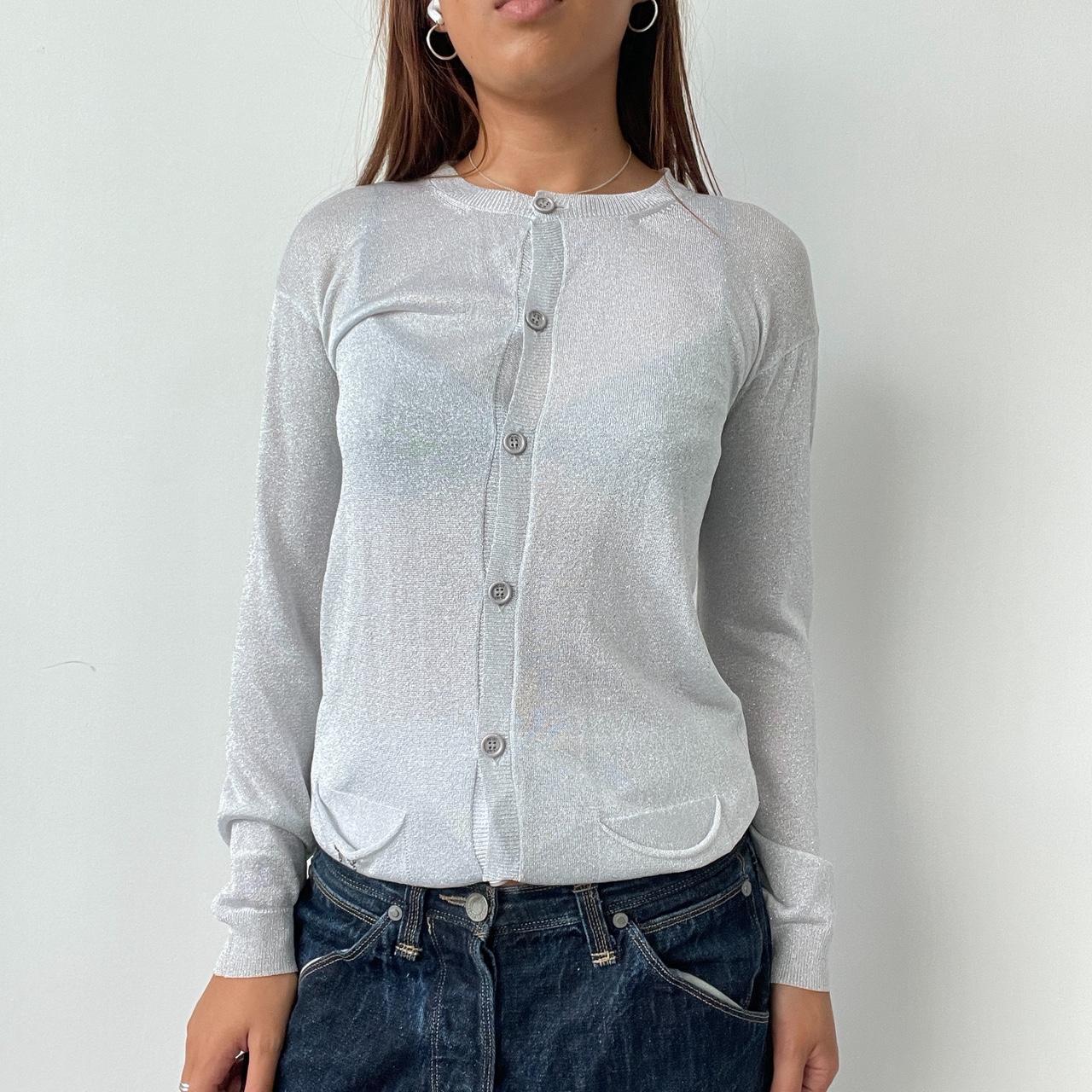 Vintage Silver Metallic Cardigan