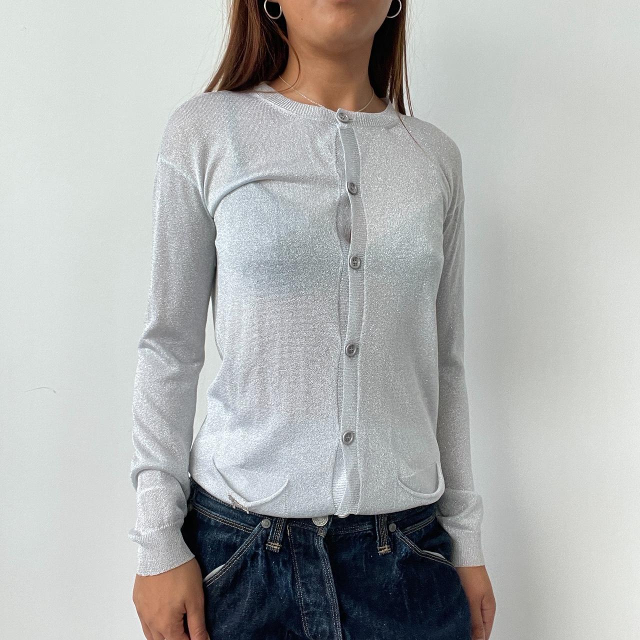 Vintage Silver Metallic Cardigan