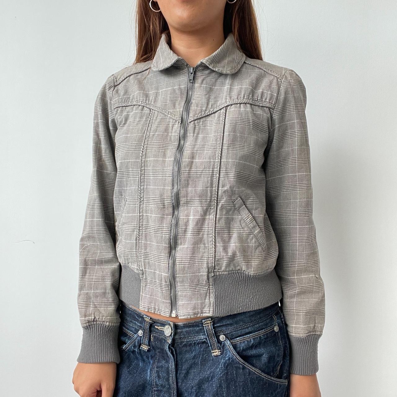 Vintage Checkered Zip Up Jacket