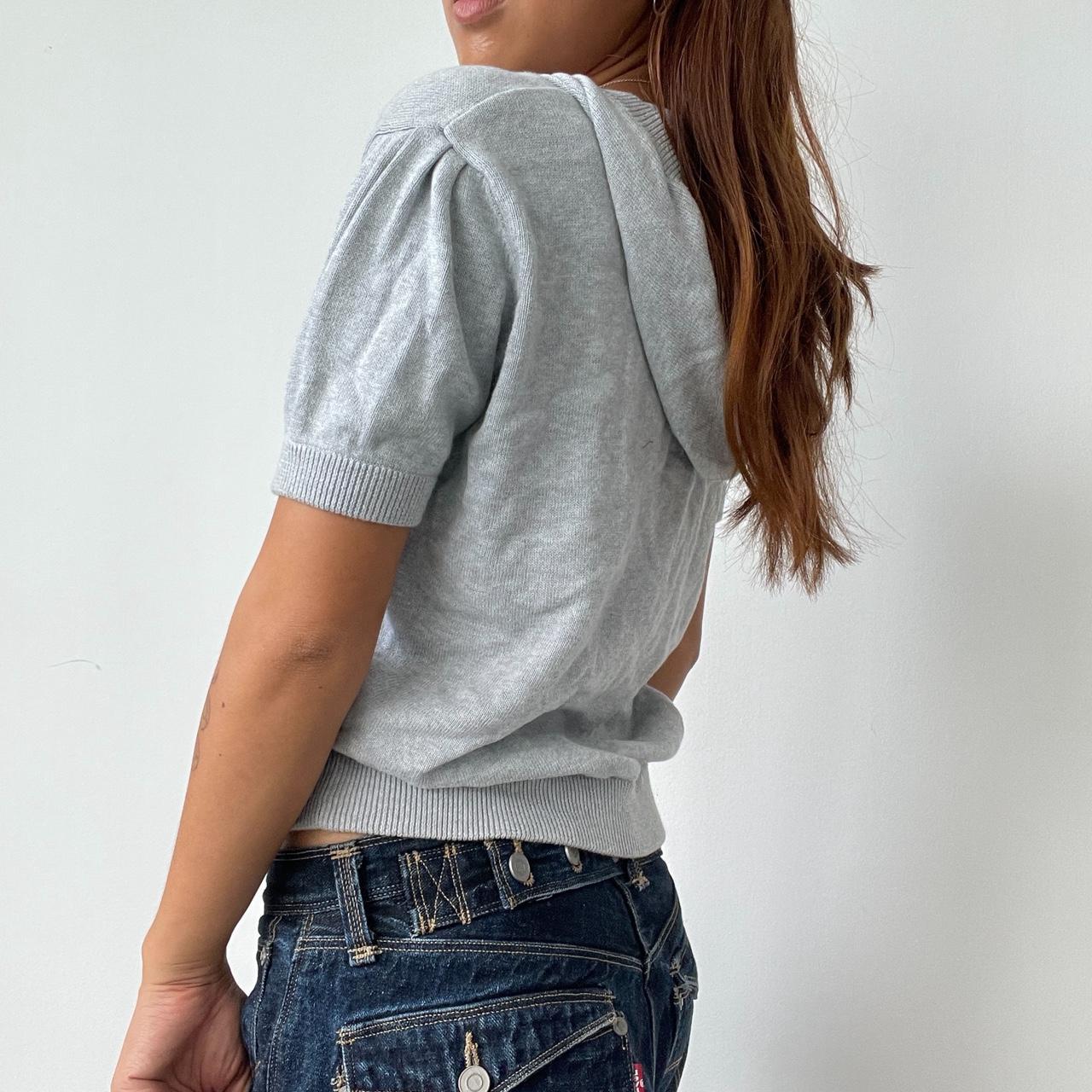 Vintage Grey Hooded Knit Top