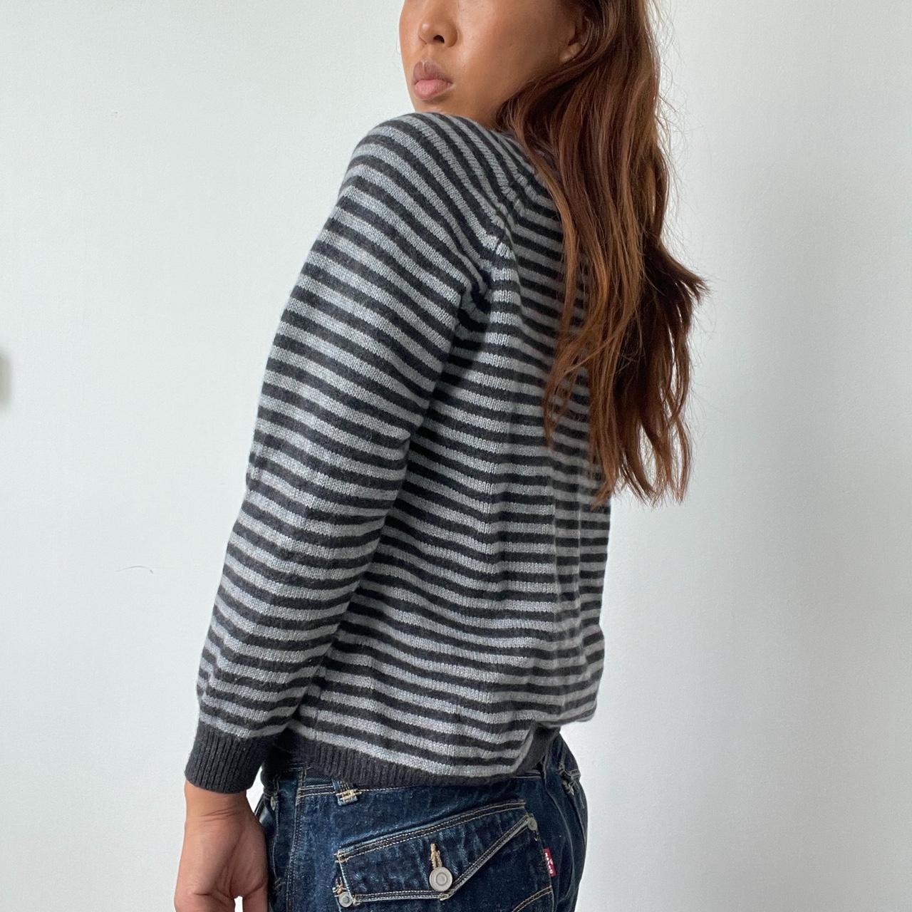 Vintage Stripe Grey Knit Cardigan