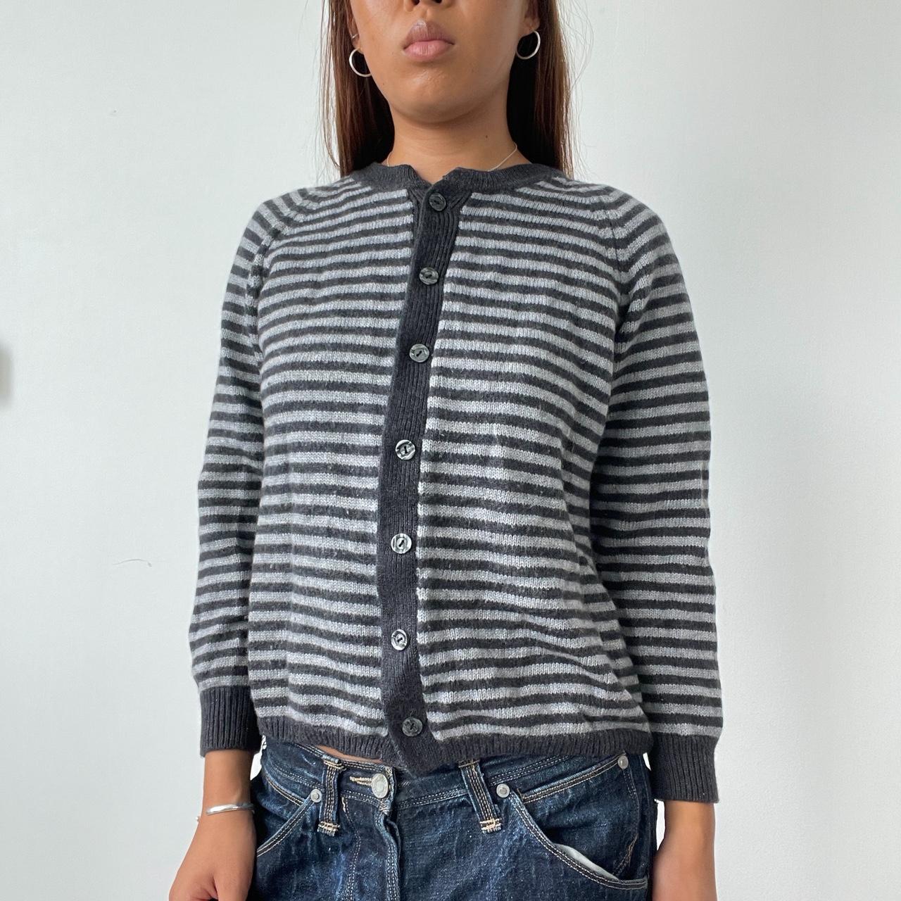 Vintage Stripe Grey Knit Cardigan
