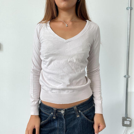 Vintage Light Pink V Neck Top