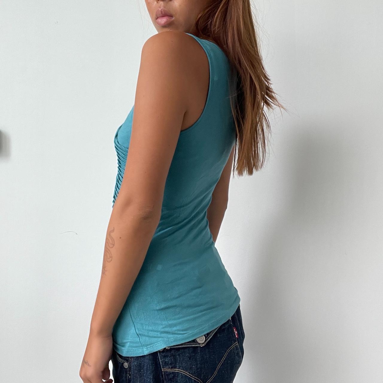 Vintage Blue Gathered Top