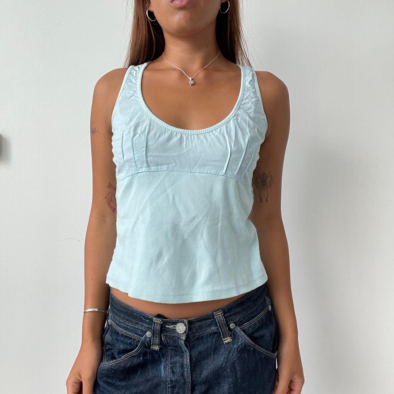 Vintage Blue Structured Cami Top