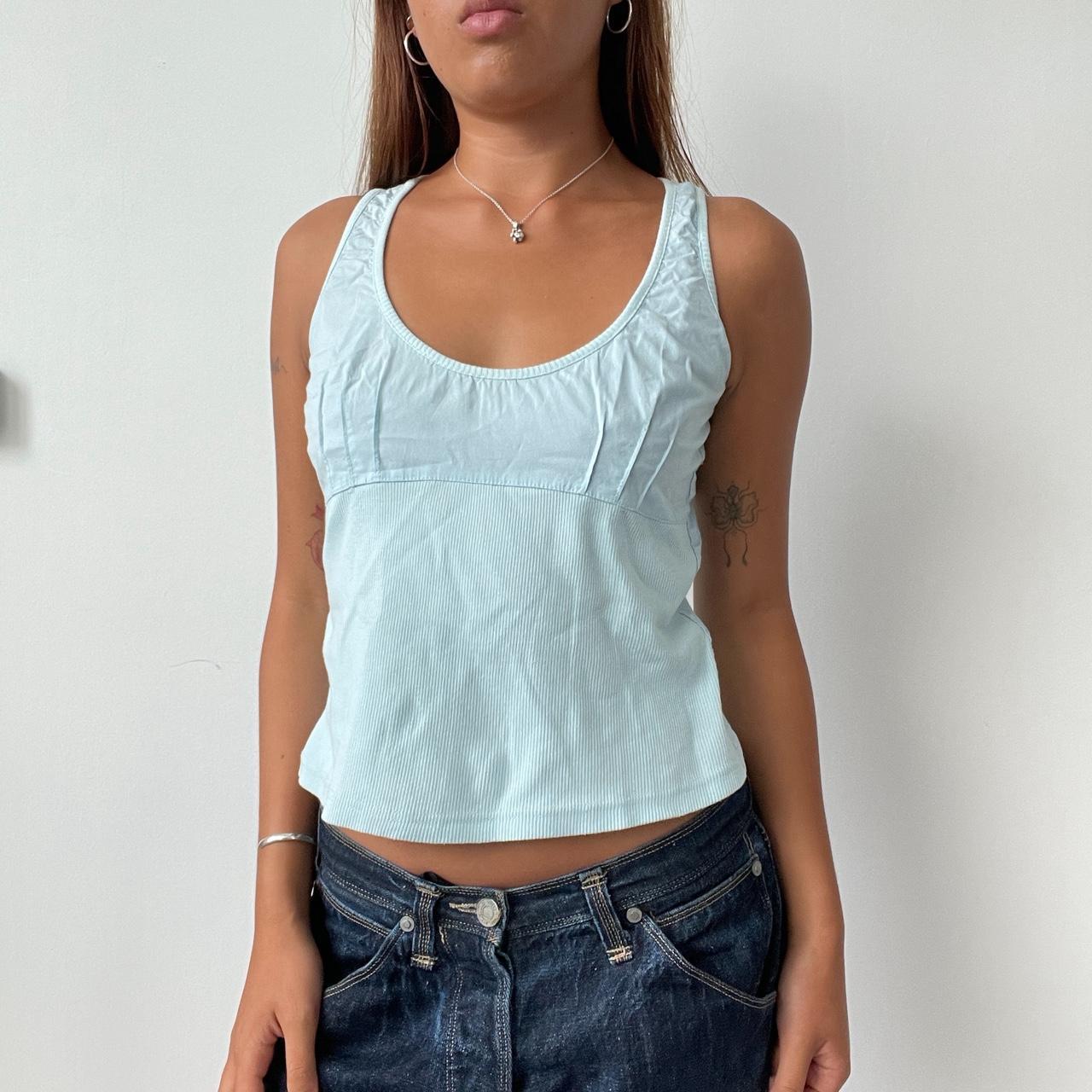 Vintage Blue Structured Cami Top