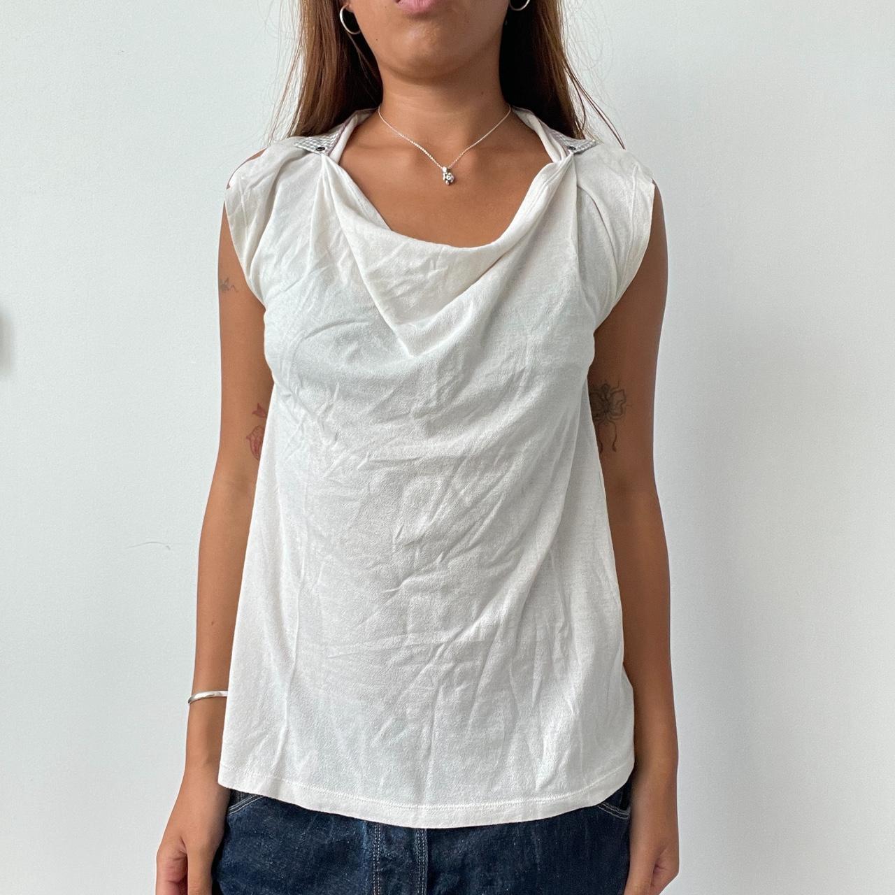 Vintage Cream Cowl Neck Top
