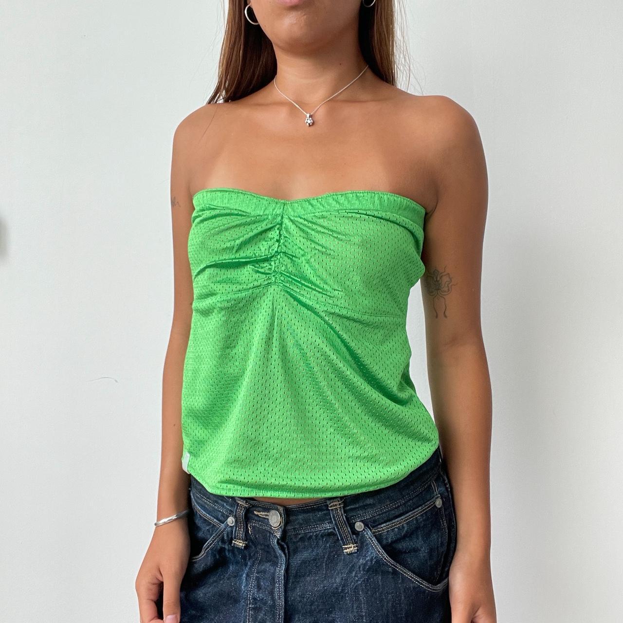 Vintage Green Mesh Top